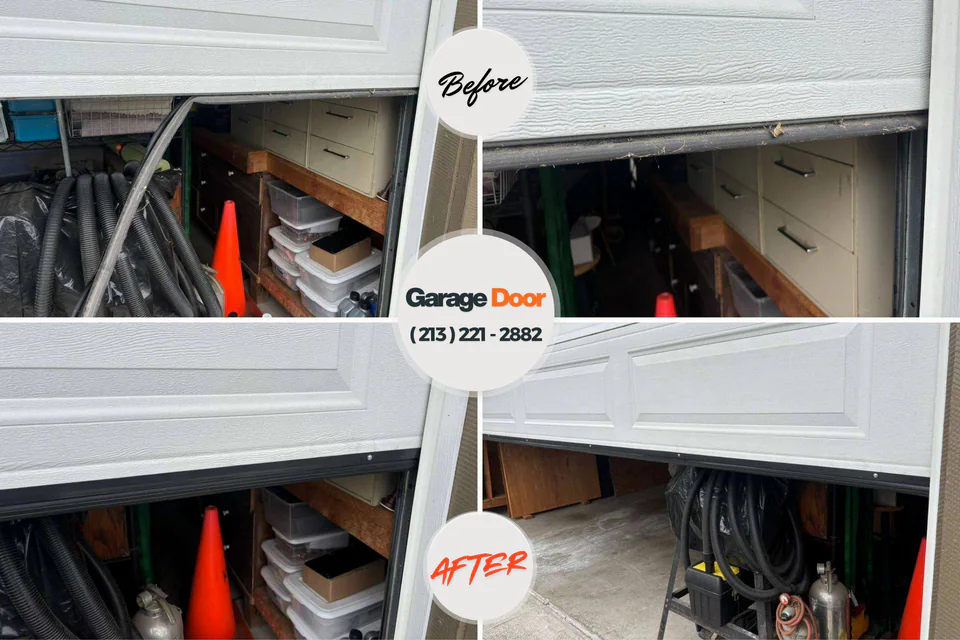 Before and after: garage door spring repair Woodworth, OH